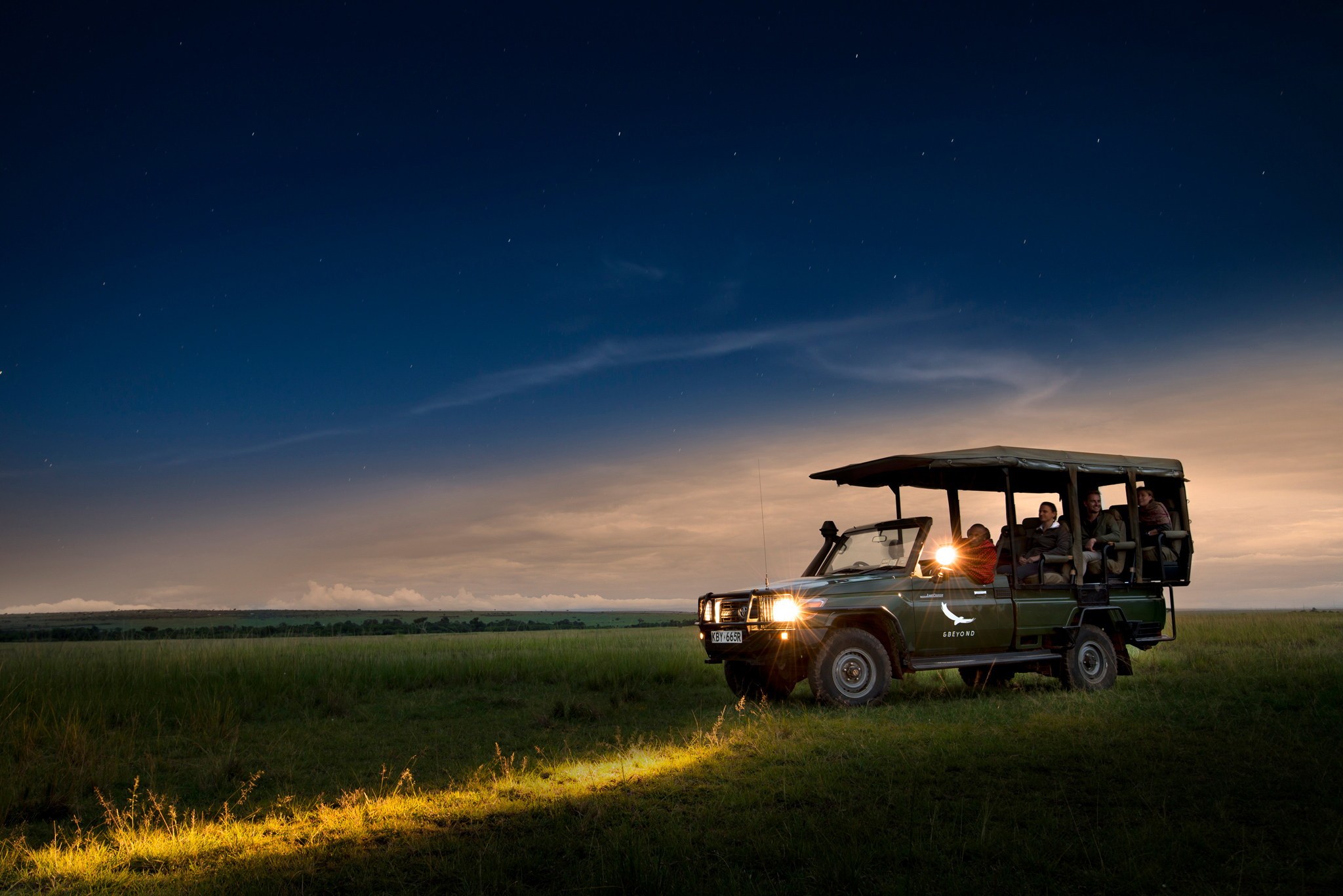 night game drive on the plains of andbeyond Bateleur camp Kenya Masai Mara