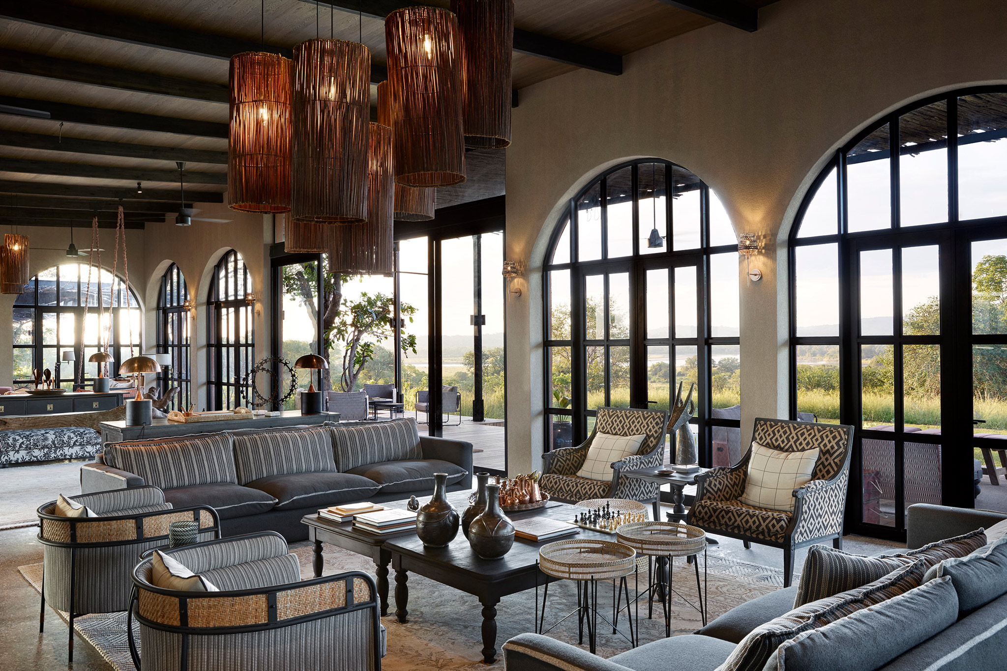 safari lounge of luxury presidential suite at  Chichele Presidential Lodge Zambia