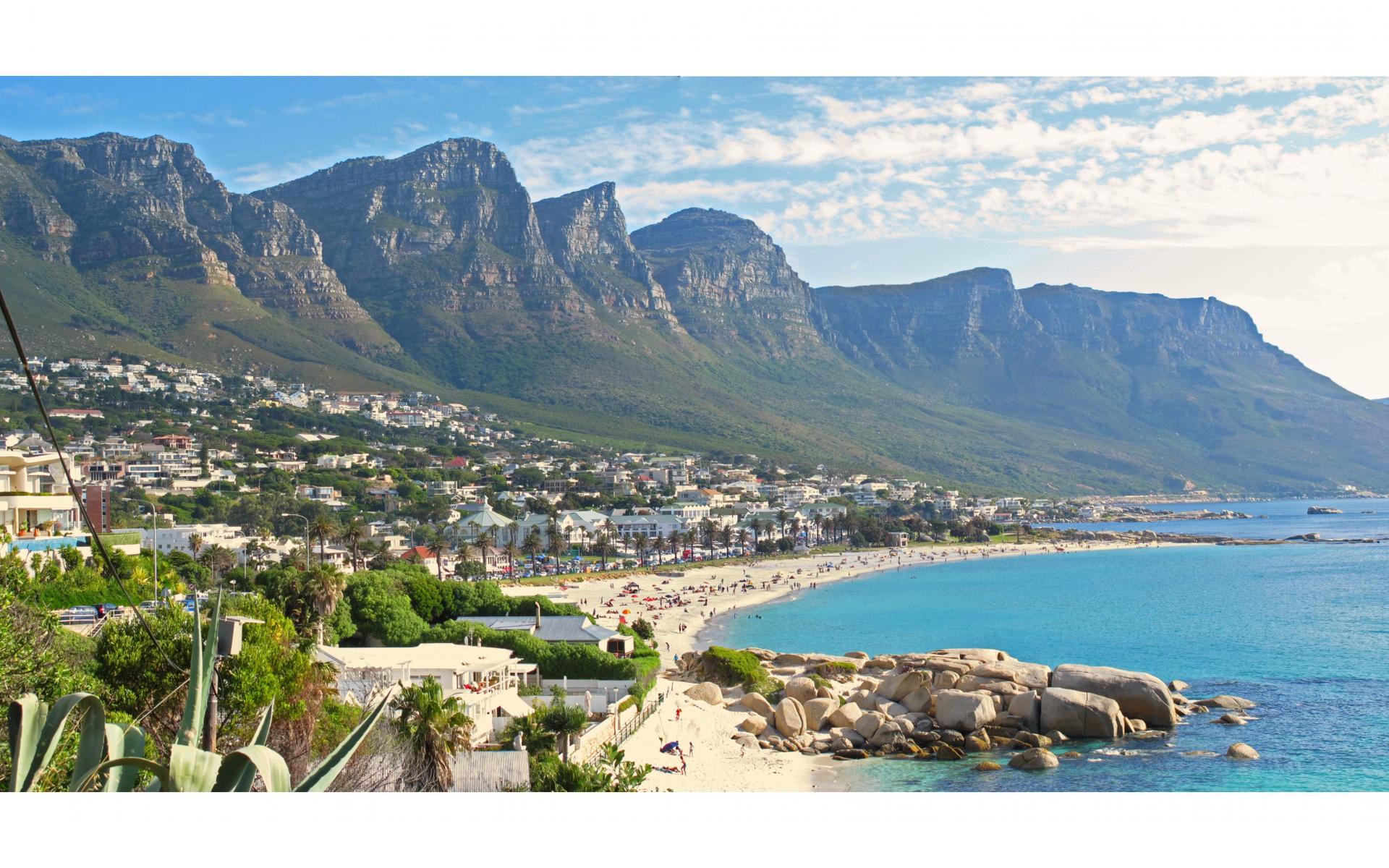 a view of clifton beach from the ocean side