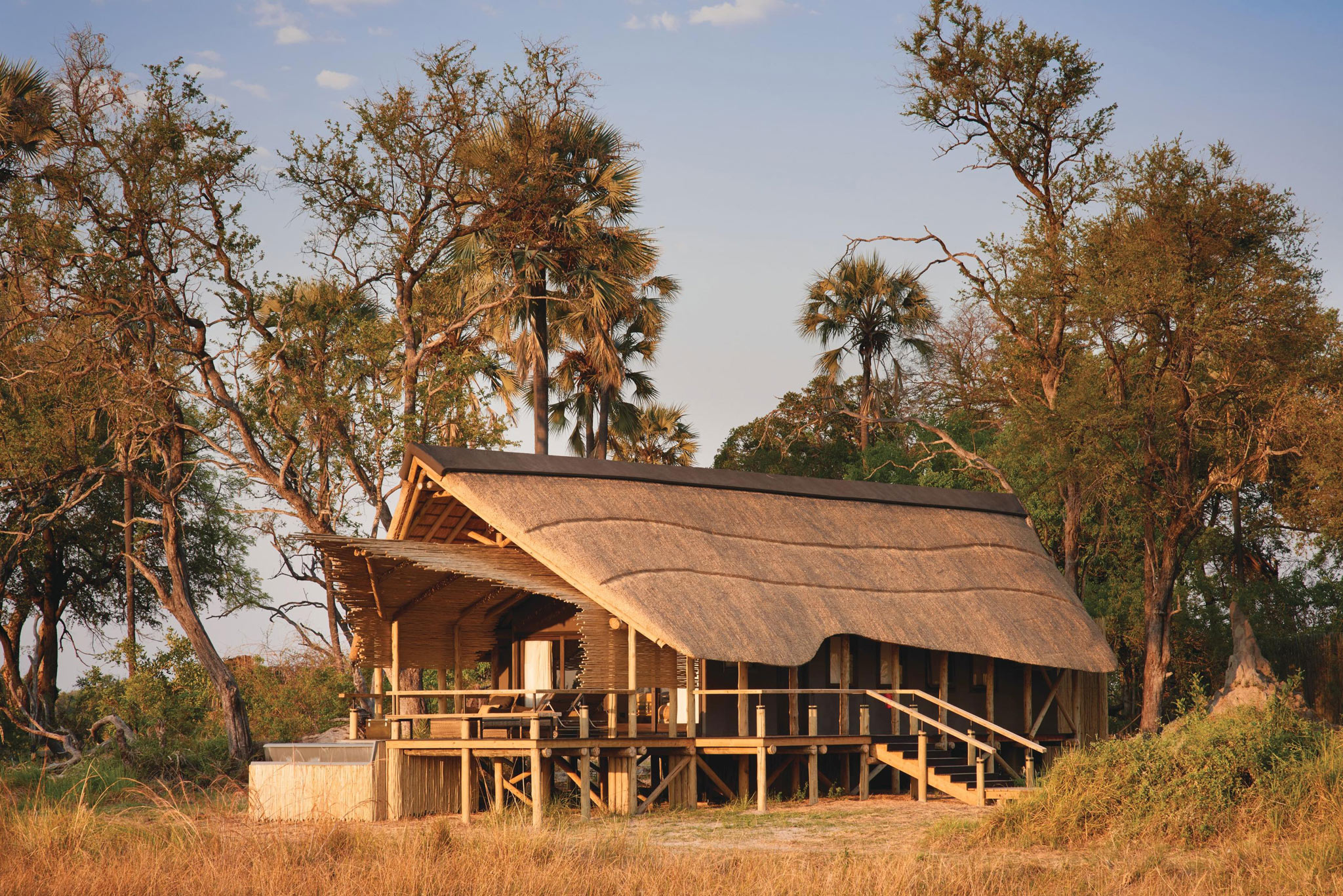 luxury safari suite in grassland of eagle island lodge botswana