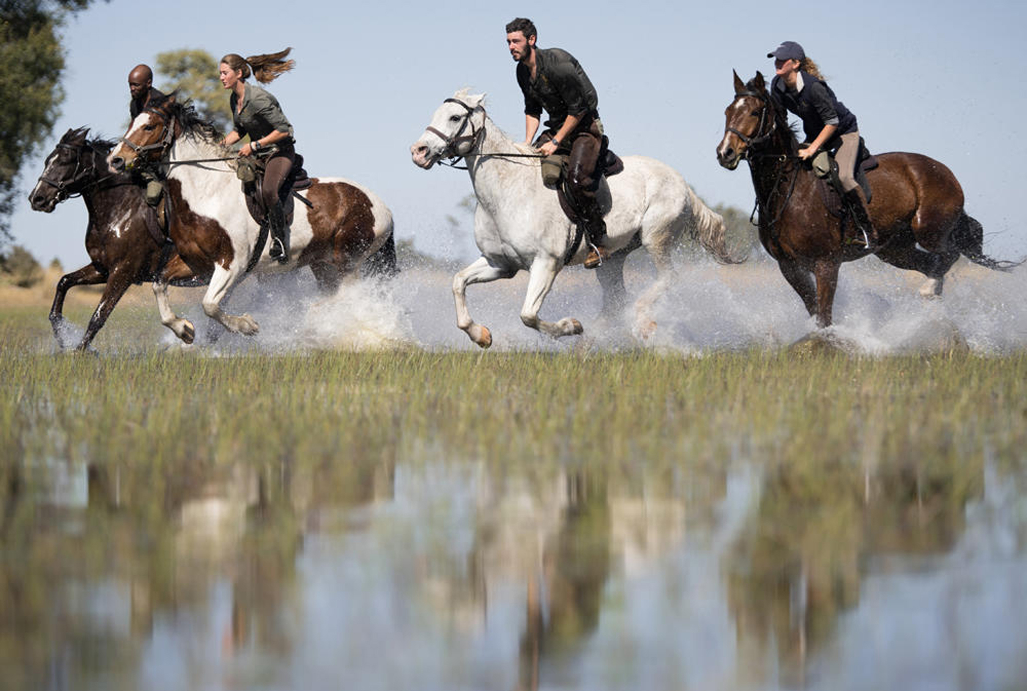 horses running in delta on safari at eagle island lodge