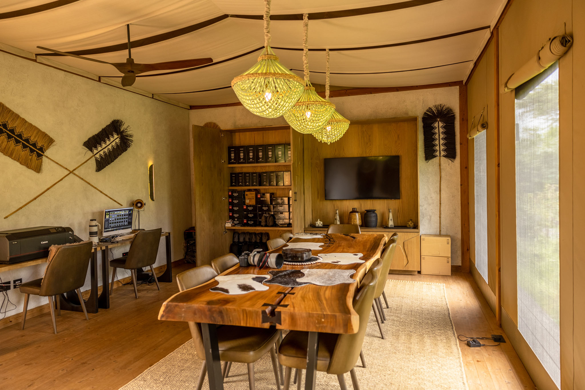 interior view of the canon studio of the JW Marriot Masai Mara Kenya