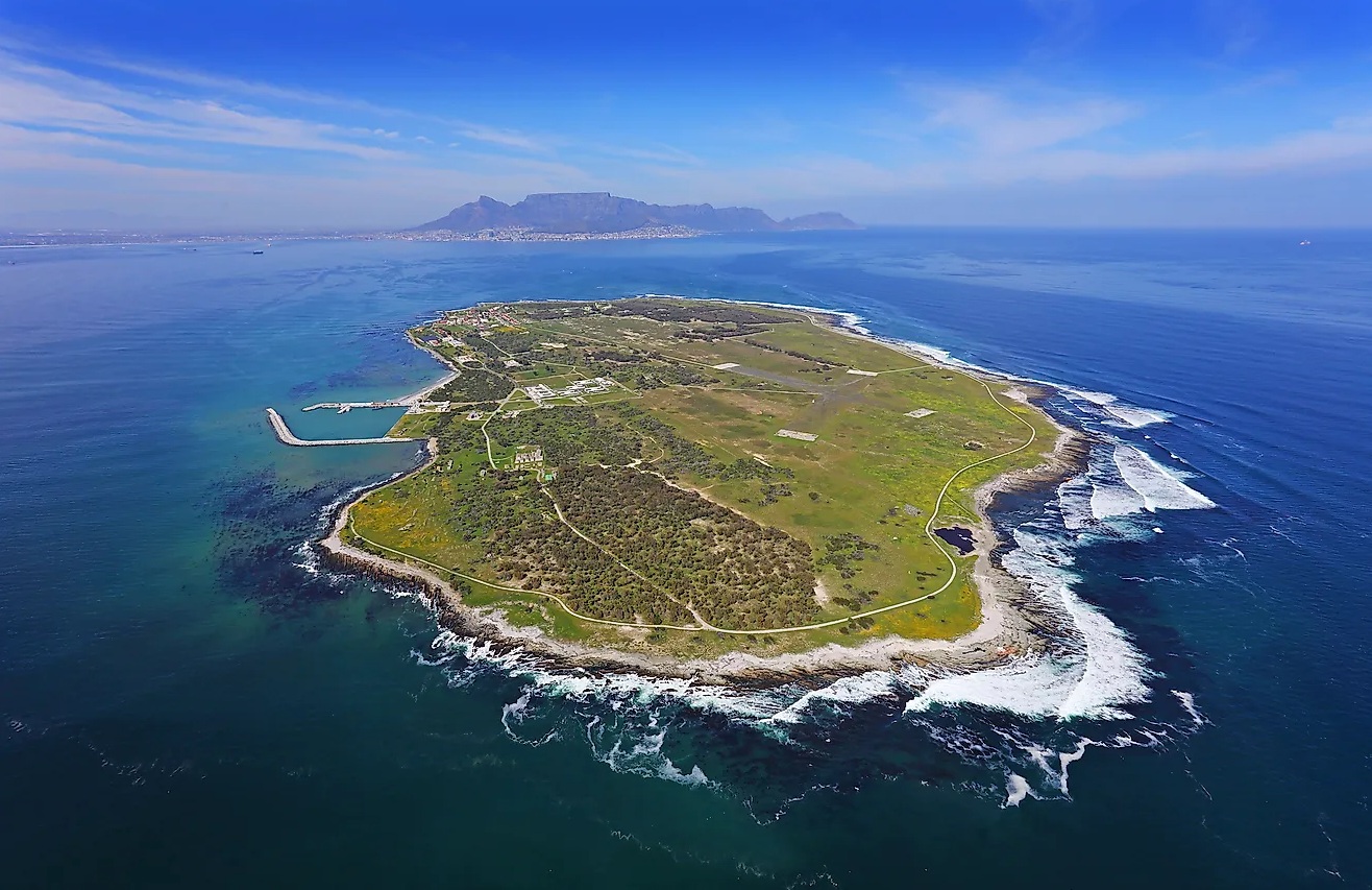 aerial view of Robben island Cape Town