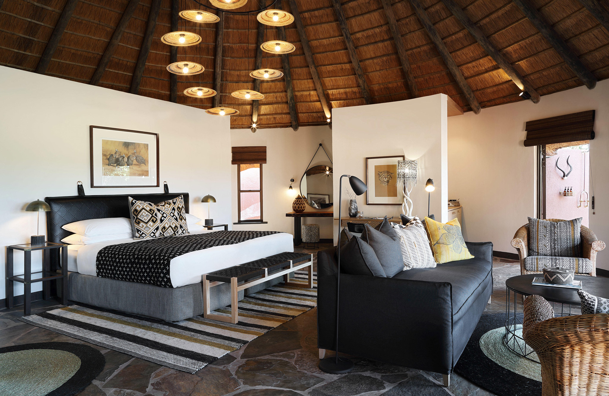 interior view of luxury room at Malamala game lodge