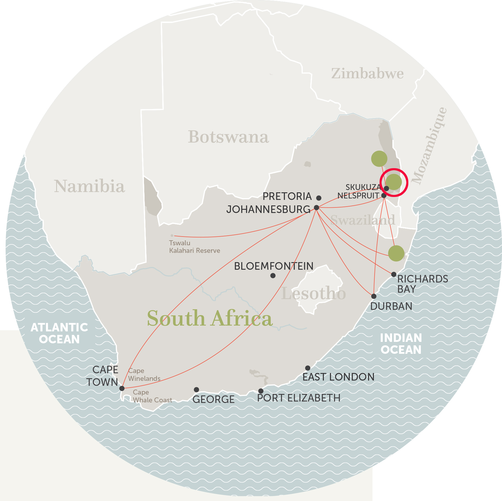 map of at andBeyond tengile river lodge