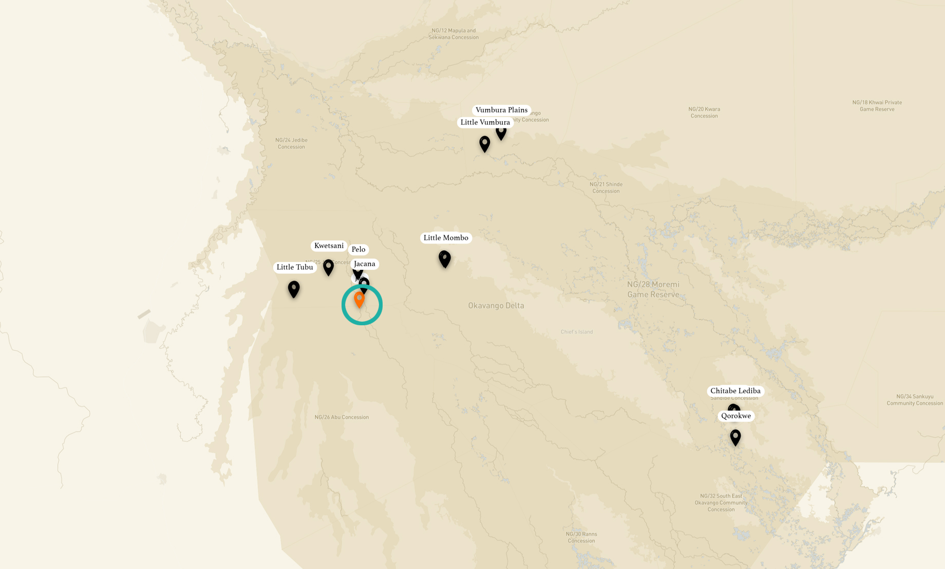 map of delta showing jao camp location