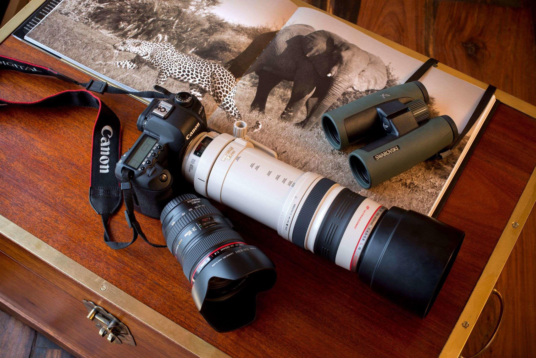 camera equipment and binoculars for guests of Mara plains camp Kenya