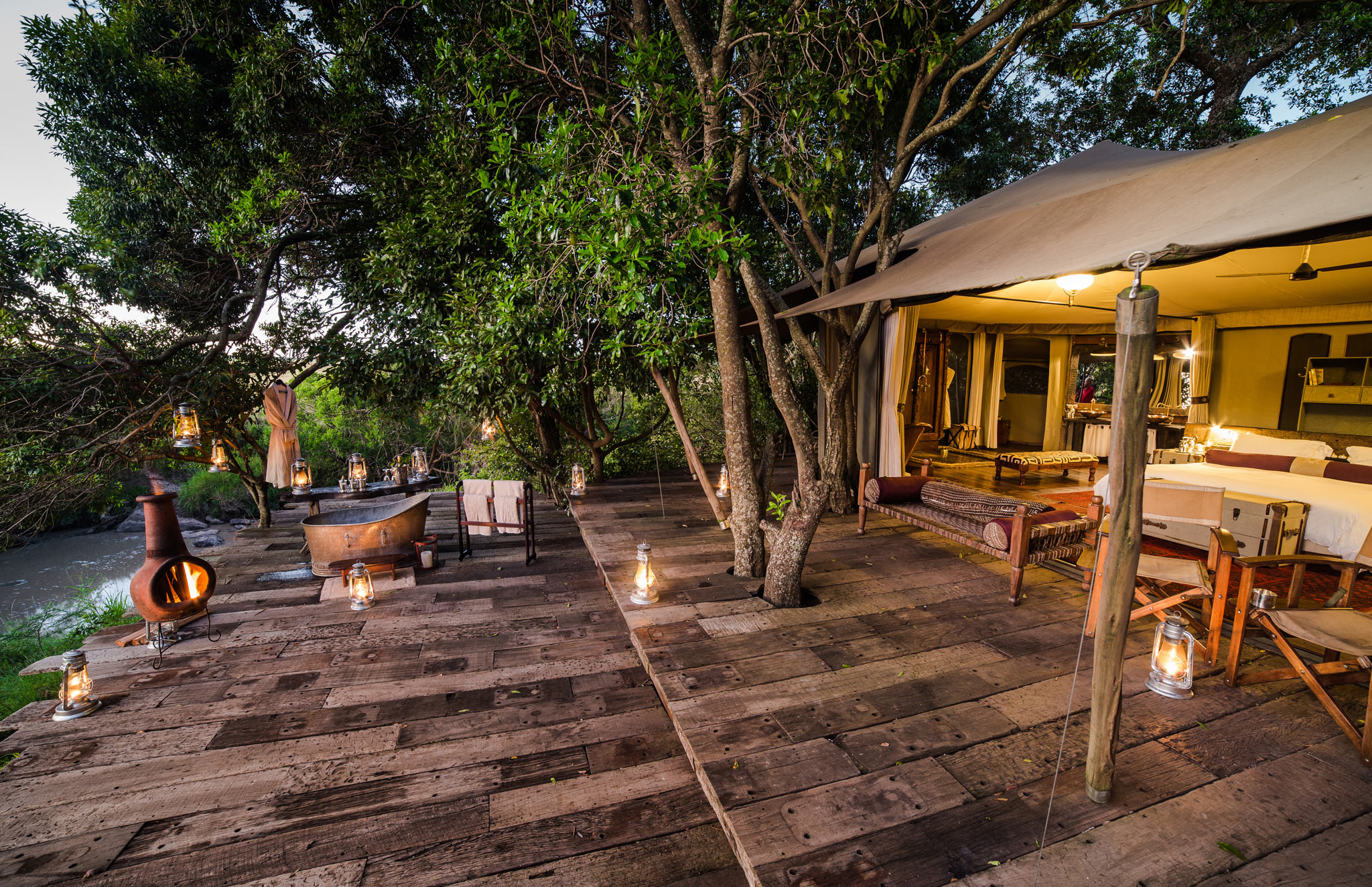 deck outside a suite of Mara Plains Camp Kenya Masai Mara