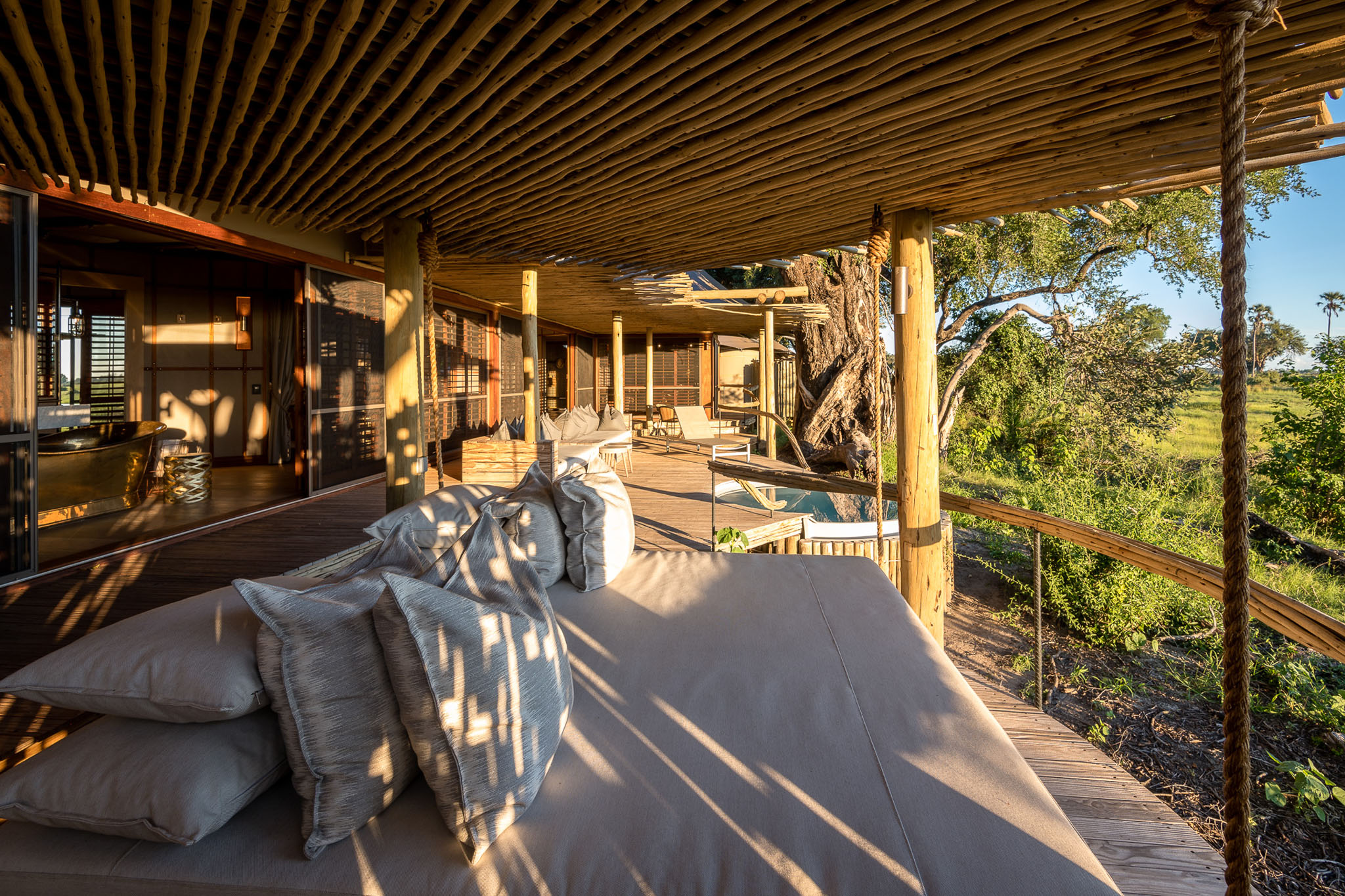 main deck at Mombo Camp Wilderness Okavango Delta
