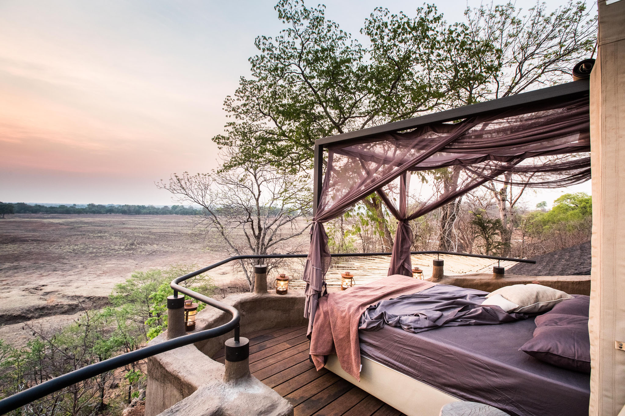 starbed views of suite at Puku Ridge Camp Zambia Luangwa Plains