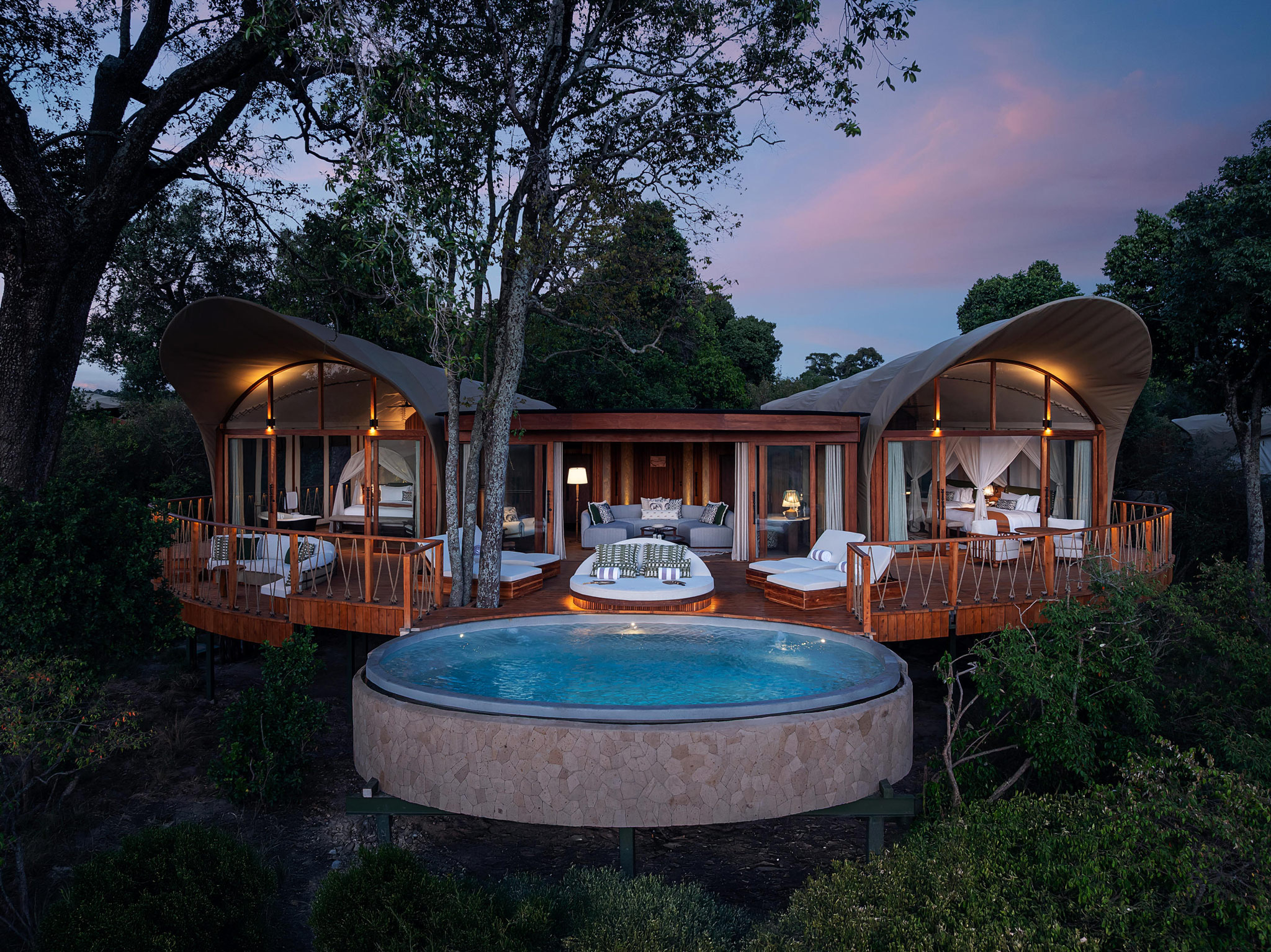 exterior view of a two bedroom suite at ritz carlton masai mara