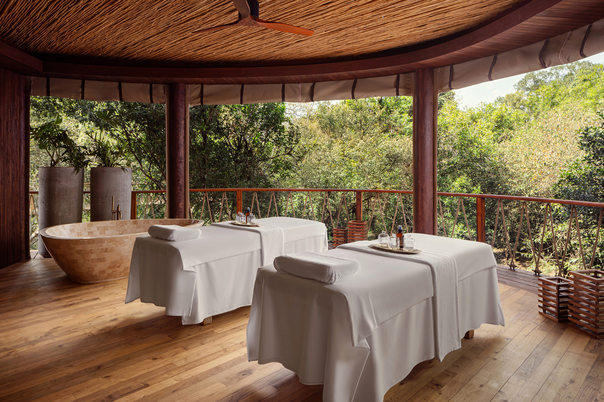 message beds in the spa of ritz carlton masai mara