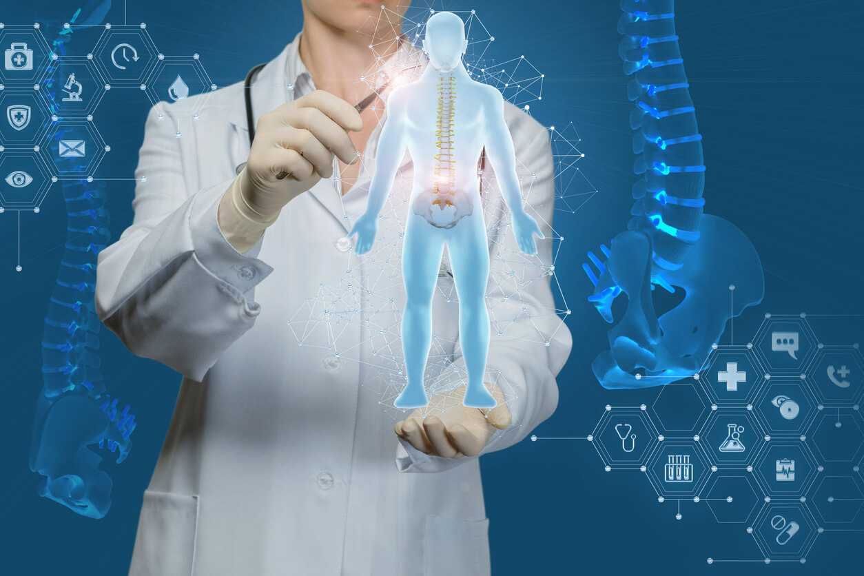 ai image of orthopaedic surgery with doctor and skeletons