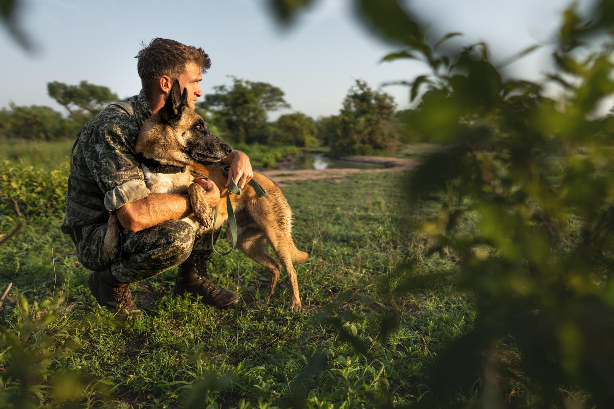 anti poaching guide and dog at singita sabi sand