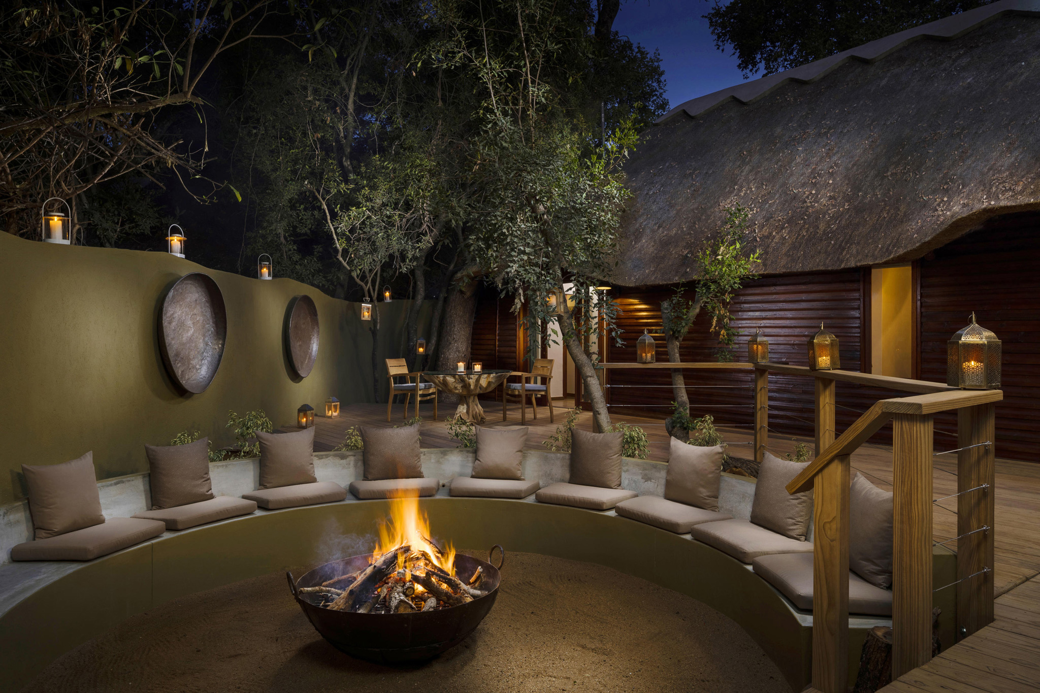 fireplace at safari suite of ulusaba safari lodge
