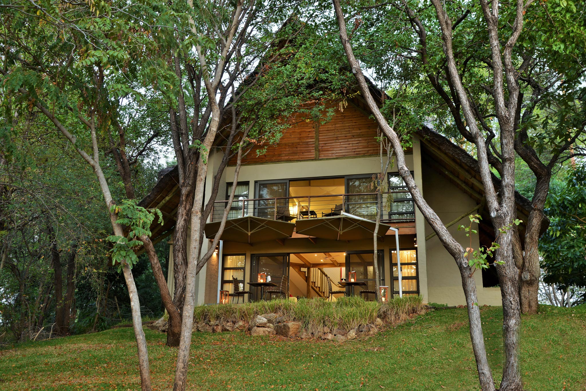 exterior view of the Victoria falls safari suite villa
