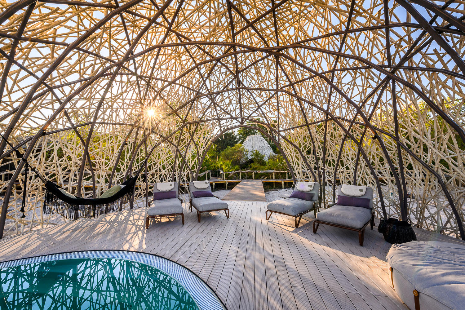 dome with splash pools at Jao Camp Wildereness Botswana